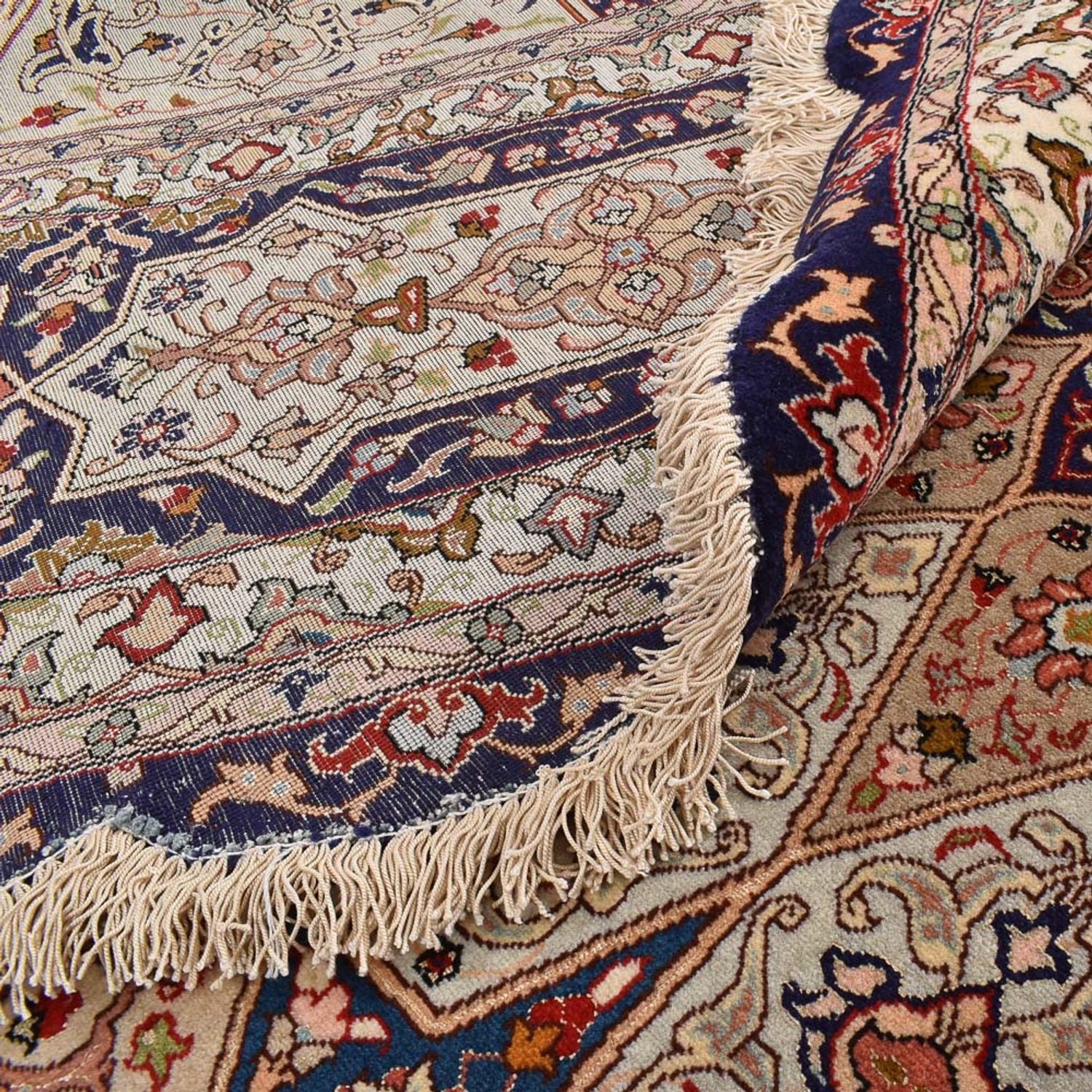 Alfombra Persa - Tabriz - Real redondo  - 312 x 312 cm - beige