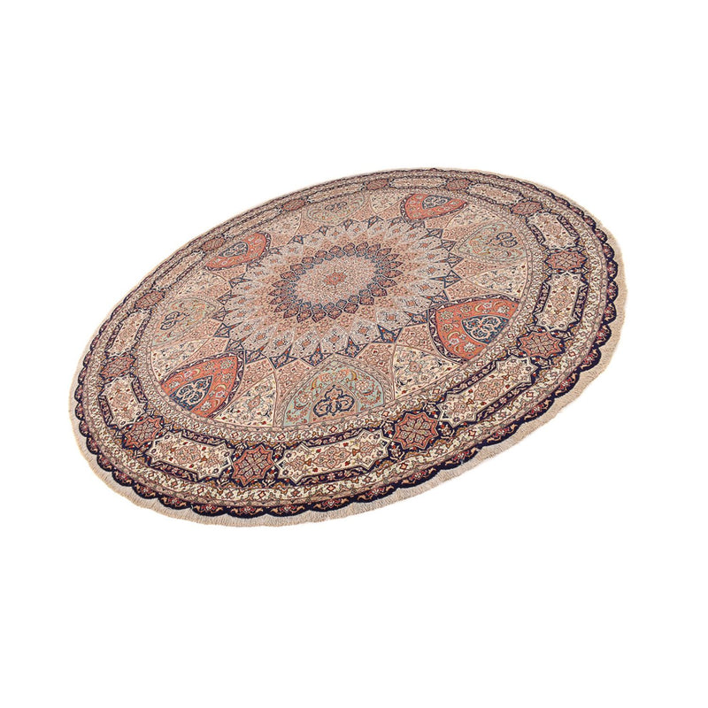 Alfombra Persa - Tabriz - Real redondo  - 312 x 312 cm - beige