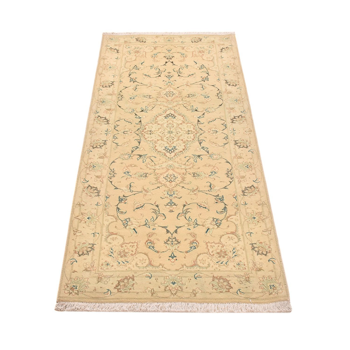 Alfombra de pasillo Alfombra Persa - Tabriz - Real - 203 x 77 cm - beige claro