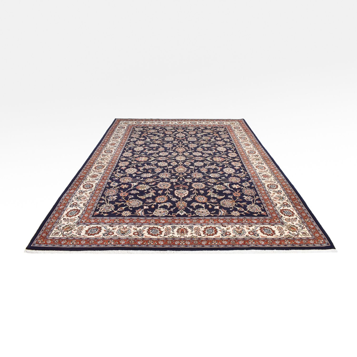 Alfombra persa - Clásica - Real - 350 x 254 cm - azul oscuro