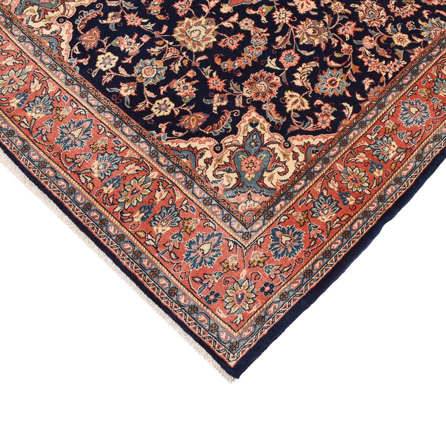 Alfombra persa - Keshan - 234 x 143 cm - azul oscuro