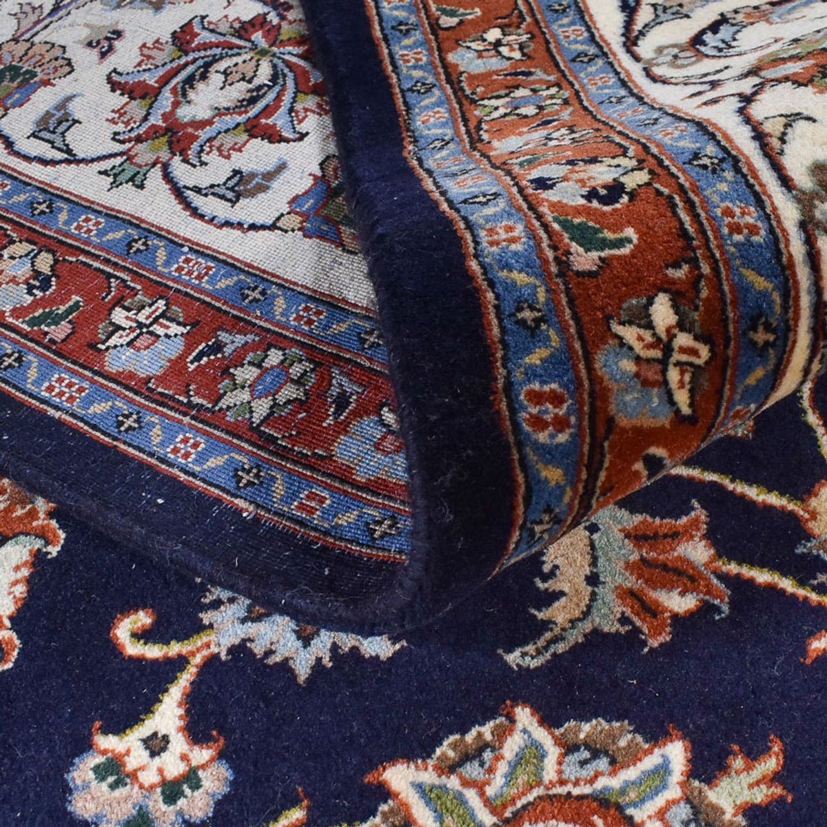 Alfombra persa - Clásica - Real - 338 x 243 cm - azul oscuro