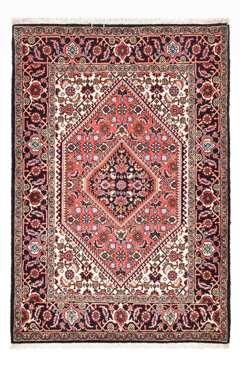 Alfombra persa - Bidjar - 132 x 83 cm - rojo claro