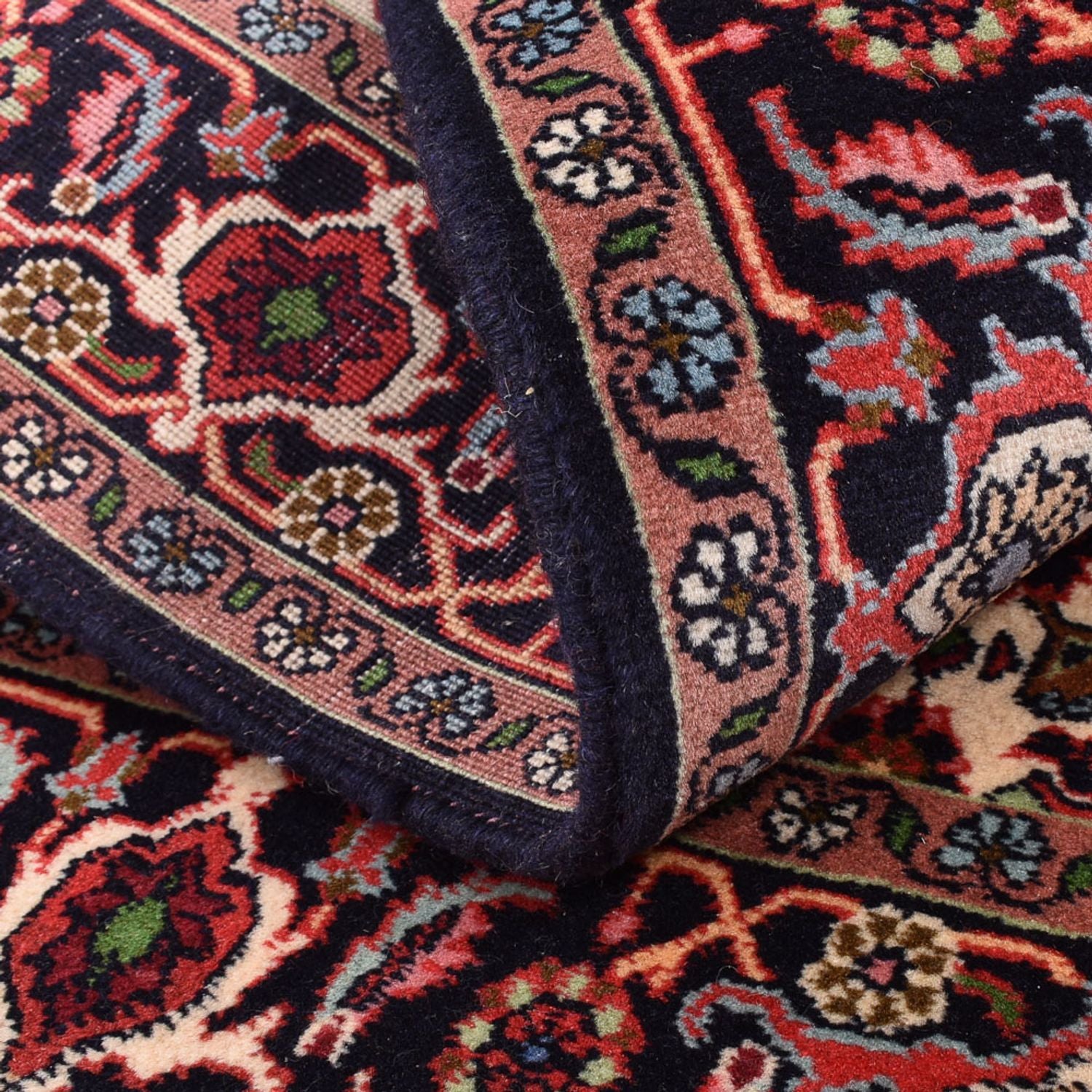 Alfombra persa - Bidjar - 132 x 83 cm - rojo claro