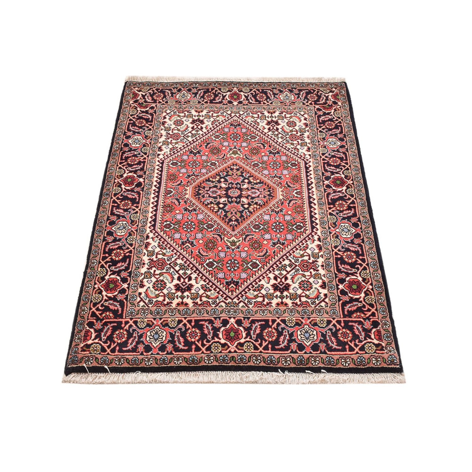 Alfombra persa - Bidjar - 132 x 83 cm - rojo claro
