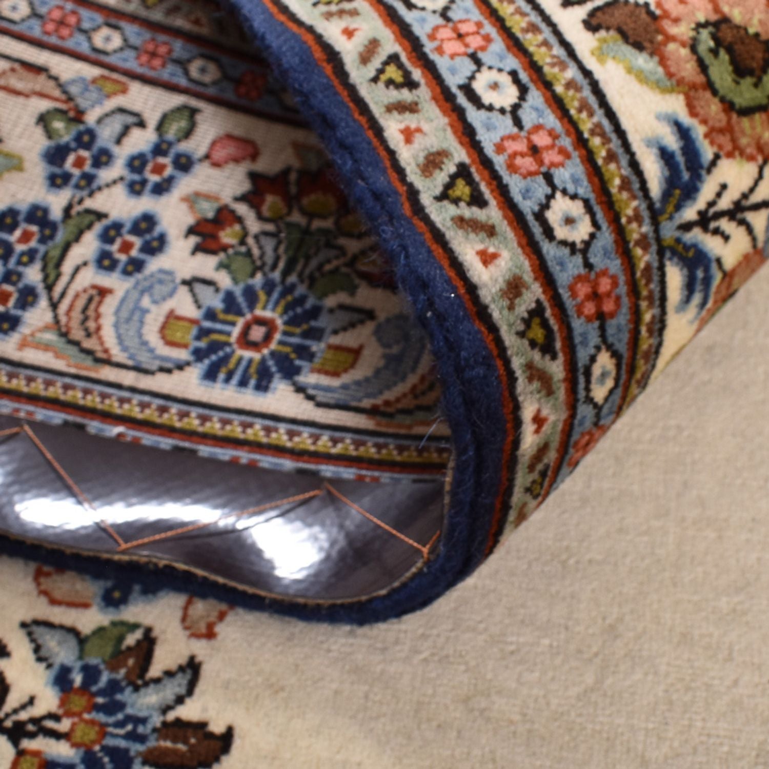 Alfombra Persa - Ghom - Royal - 188 x 130 cm - beige claro