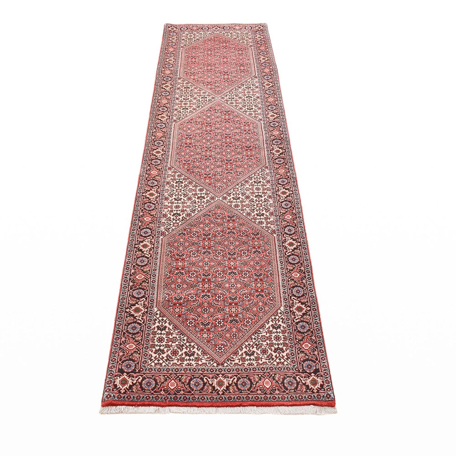 Alfombra de pasillo Alfombra persa - Bidjar - 298 x 72 cm - óxido