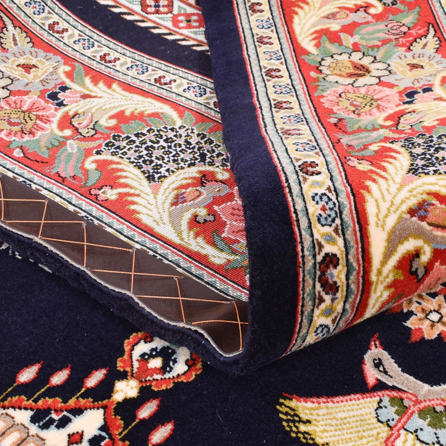 Alfombra Persa - Ghom - Royal - 218 x 135 cm - azul oscuro
