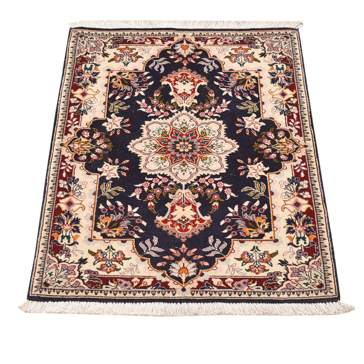Alfombra Persa - Tabriz - Real - 90 x 60 cm - azul oscuro