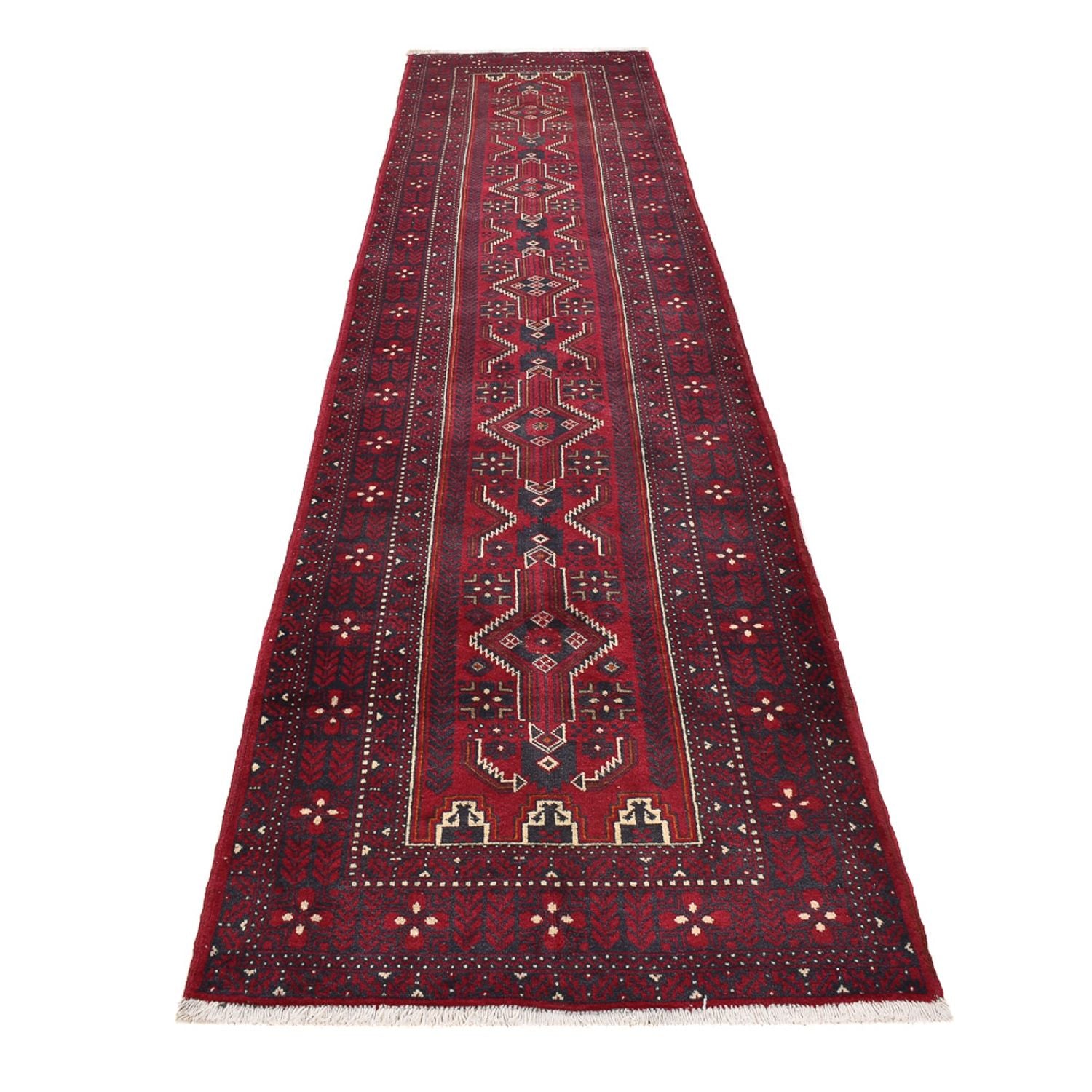 Alfombra de pasillo Alfombra Belutsch - 414 x 97 cm - rojo