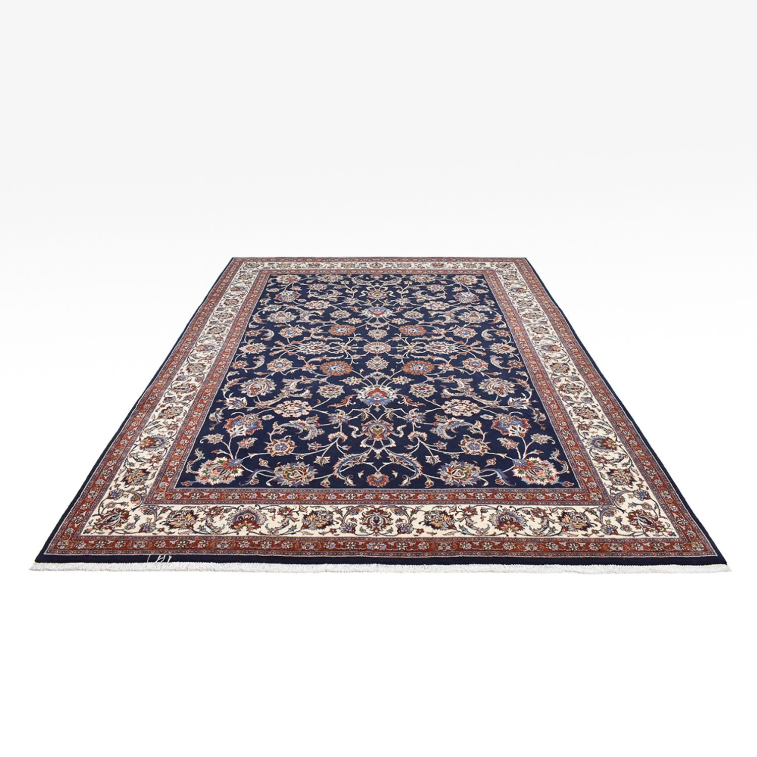 Alfombra persa - Clásica - Real - 342 x 243 cm - azul oscuro