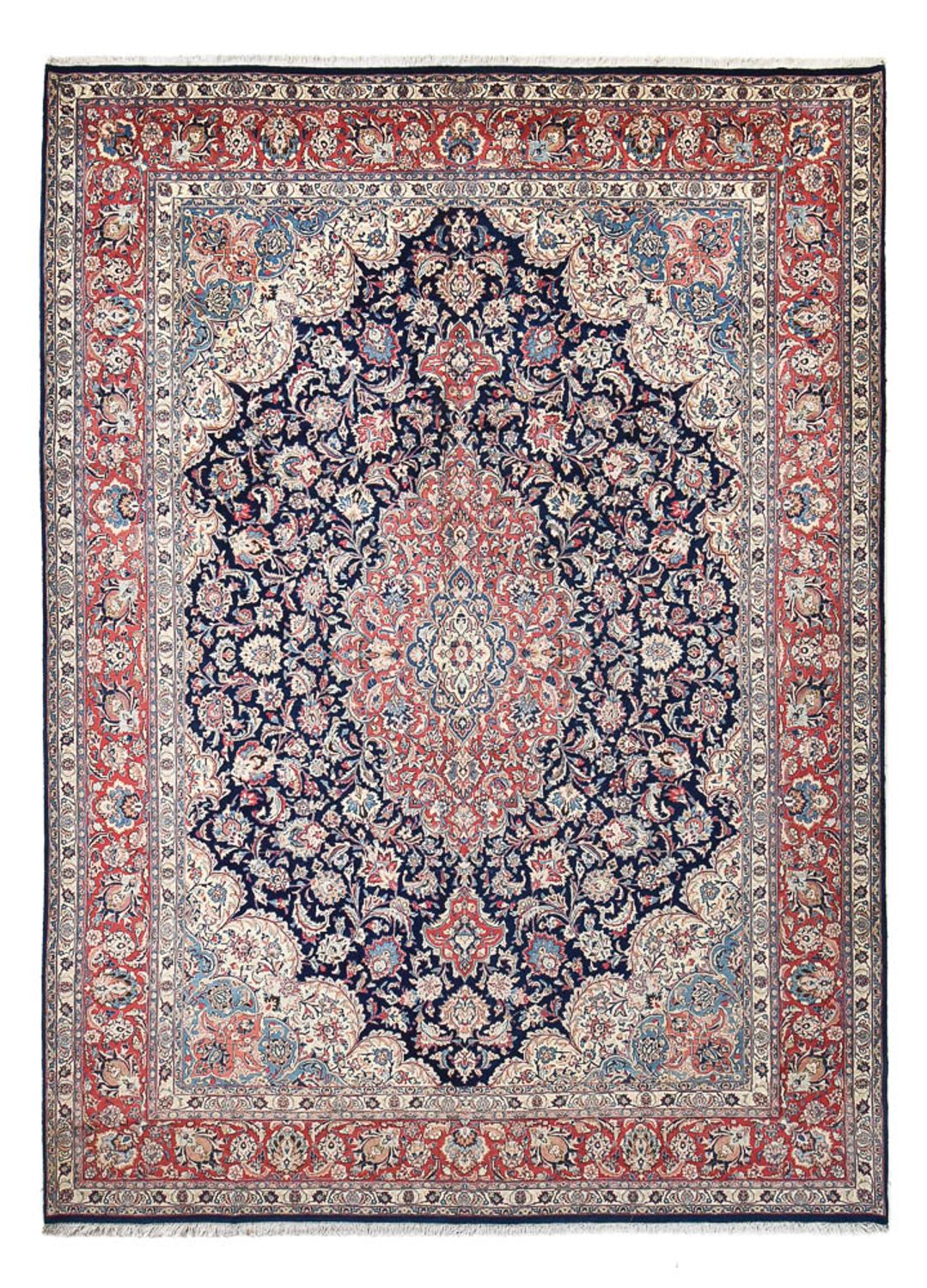 Alfombra persa - Clásica - Real - 408 x 300 cm - azul oscuro