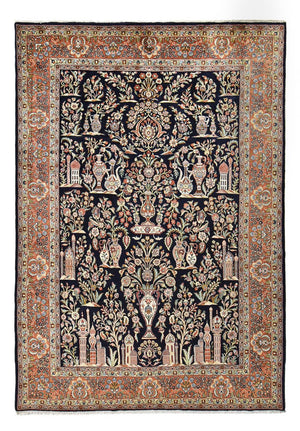 Alfombra persa - Clásica - Real - 380 x 258 cm - azul oscuro