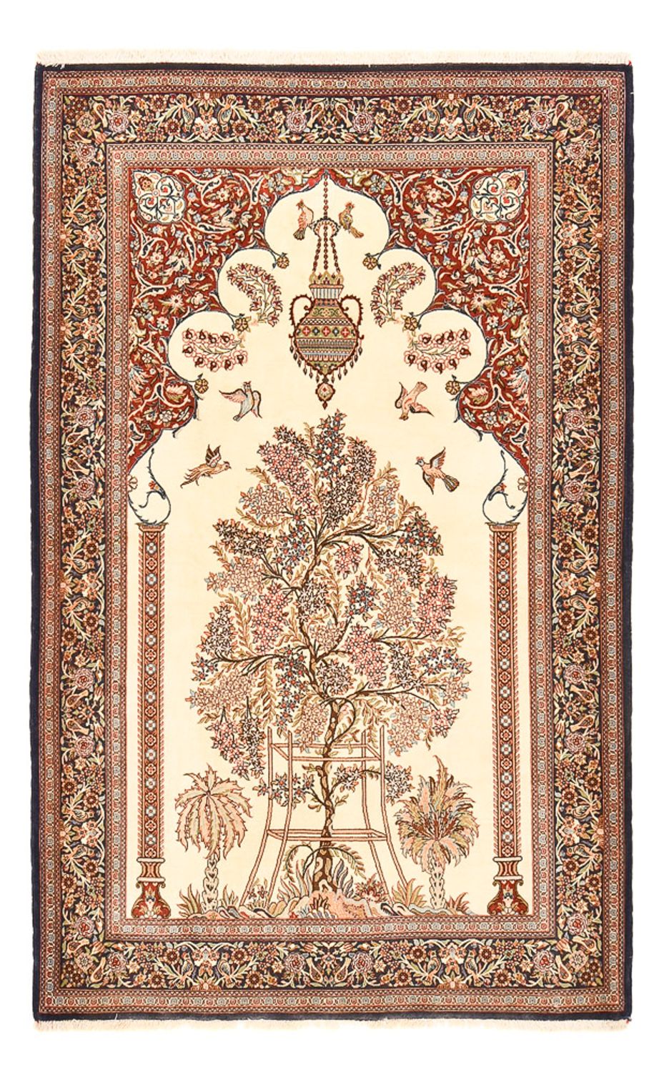 Alfombra Persa - Ghom - Royal - 204 x 132 cm - beige