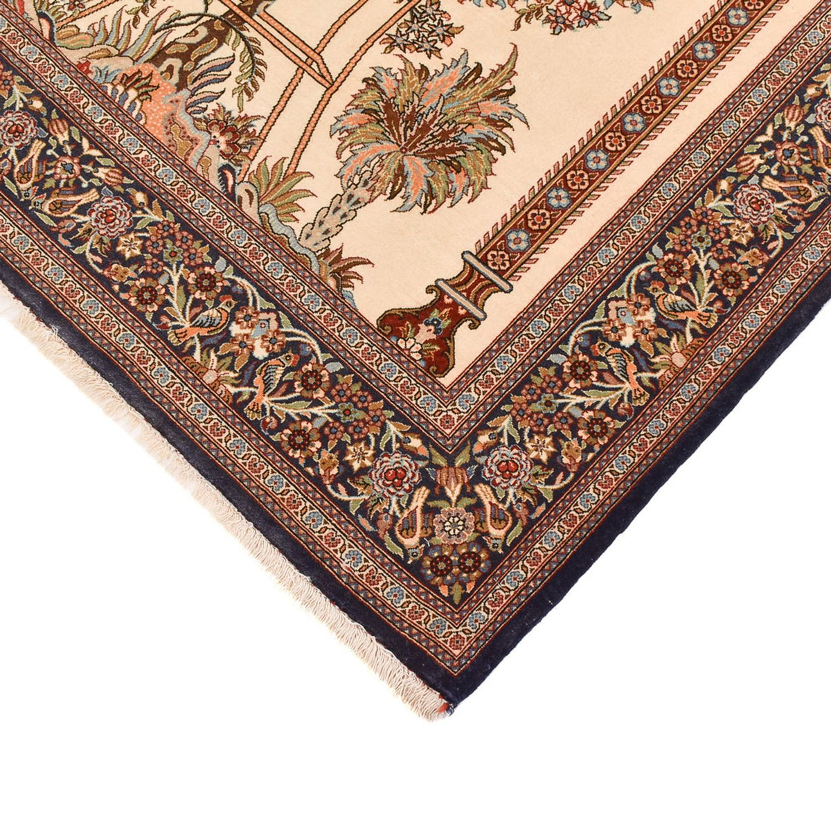 Alfombra Persa - Ghom - Royal - 204 x 132 cm - beige