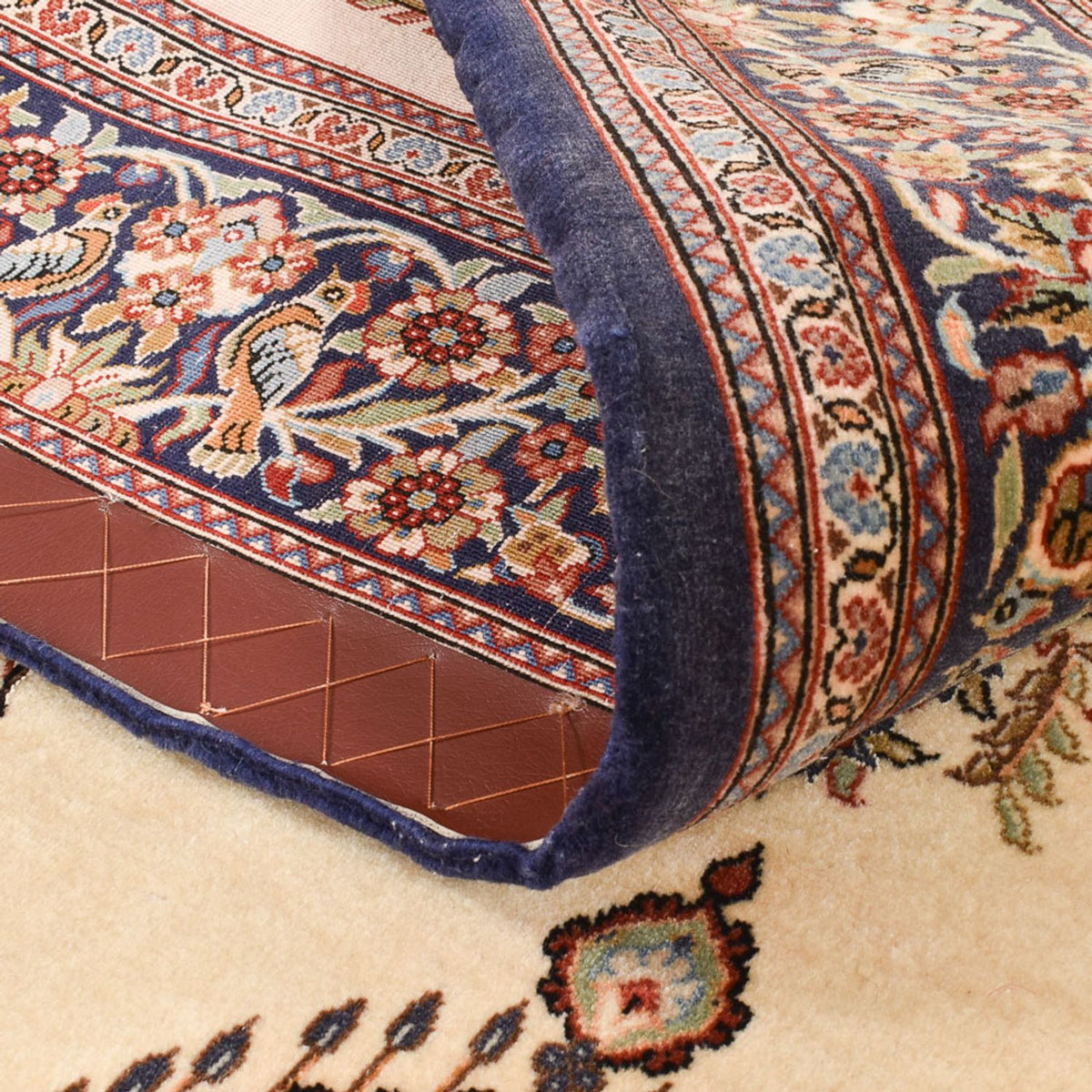 Alfombra Persa - Ghom - Royal - 204 x 132 cm - beige