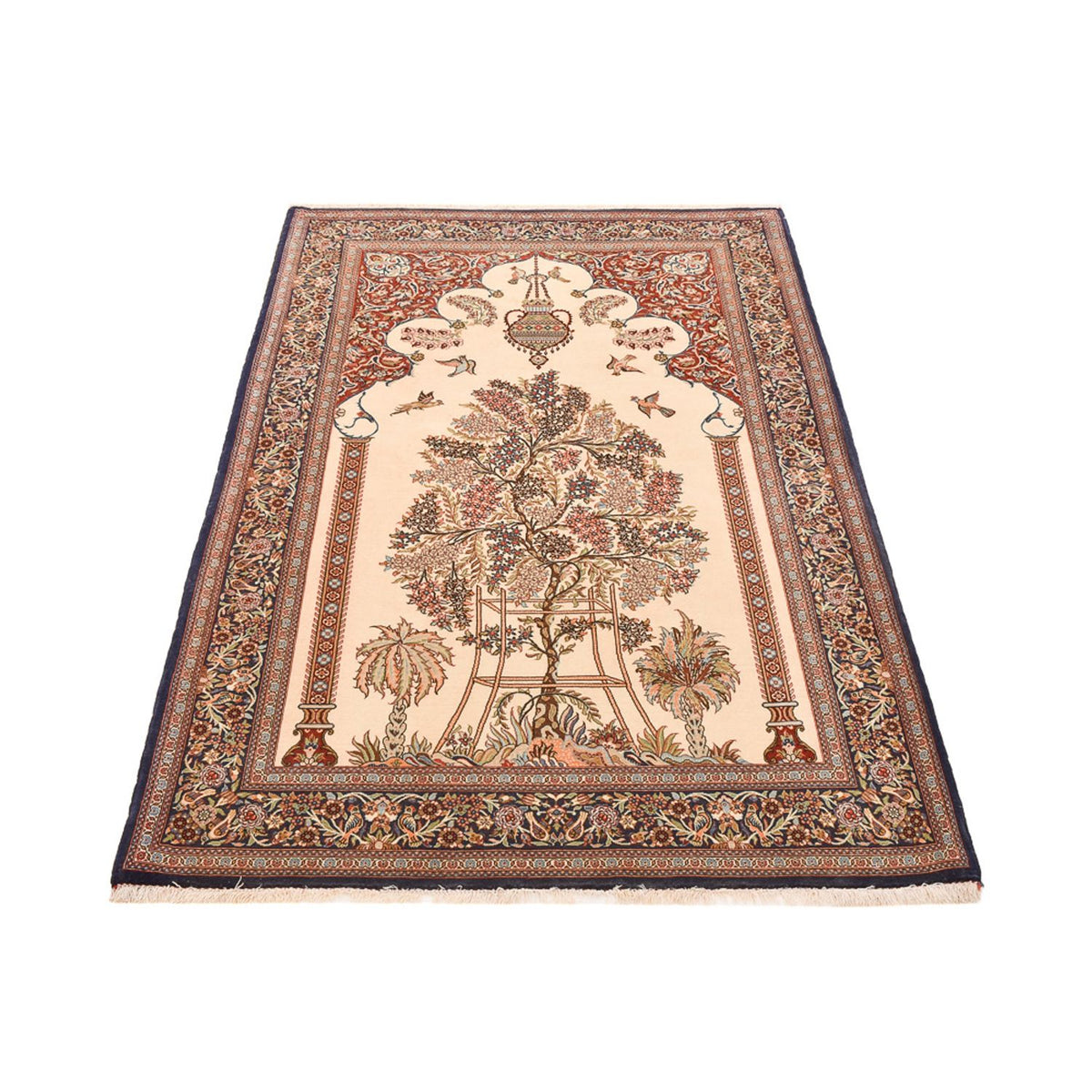 Alfombra Persa - Ghom - Royal - 204 x 132 cm - beige