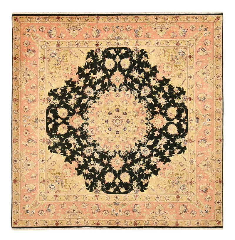 Alfombra Persa - Tabriz - Real cuadrado  - 202 x 196 cm - azul oscuro