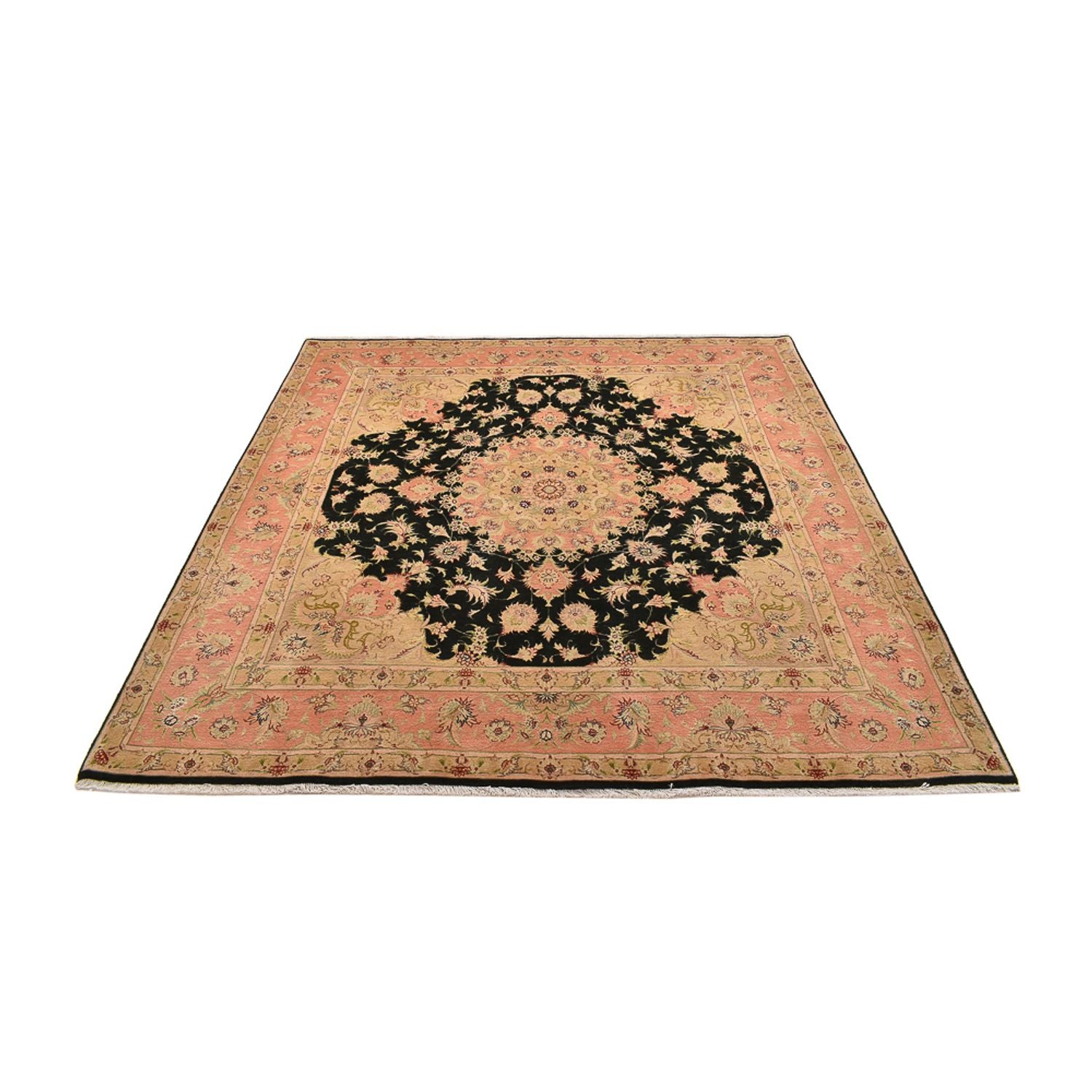 Alfombra Persa - Tabriz - Real cuadrado  - 202 x 196 cm - azul oscuro