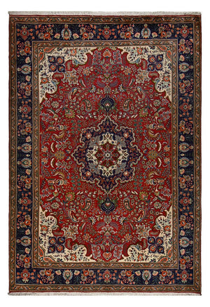 Alfombra persa - Tabriz - 290 x 203 cm - rojo burdeos