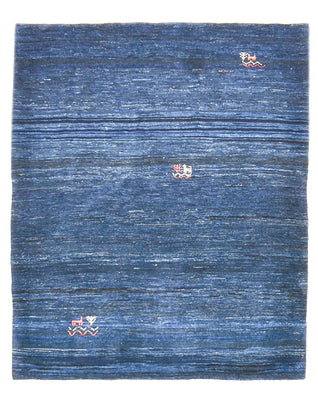 Alfombra Gabbeh - Loribaft Persa - 143 x 119 cm - azul oscuro