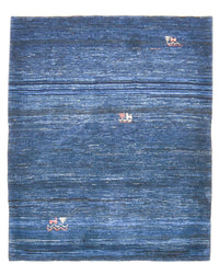 Alfombra Gabbeh - Loribaft Persa - 143 x 119 cm - azul oscuro