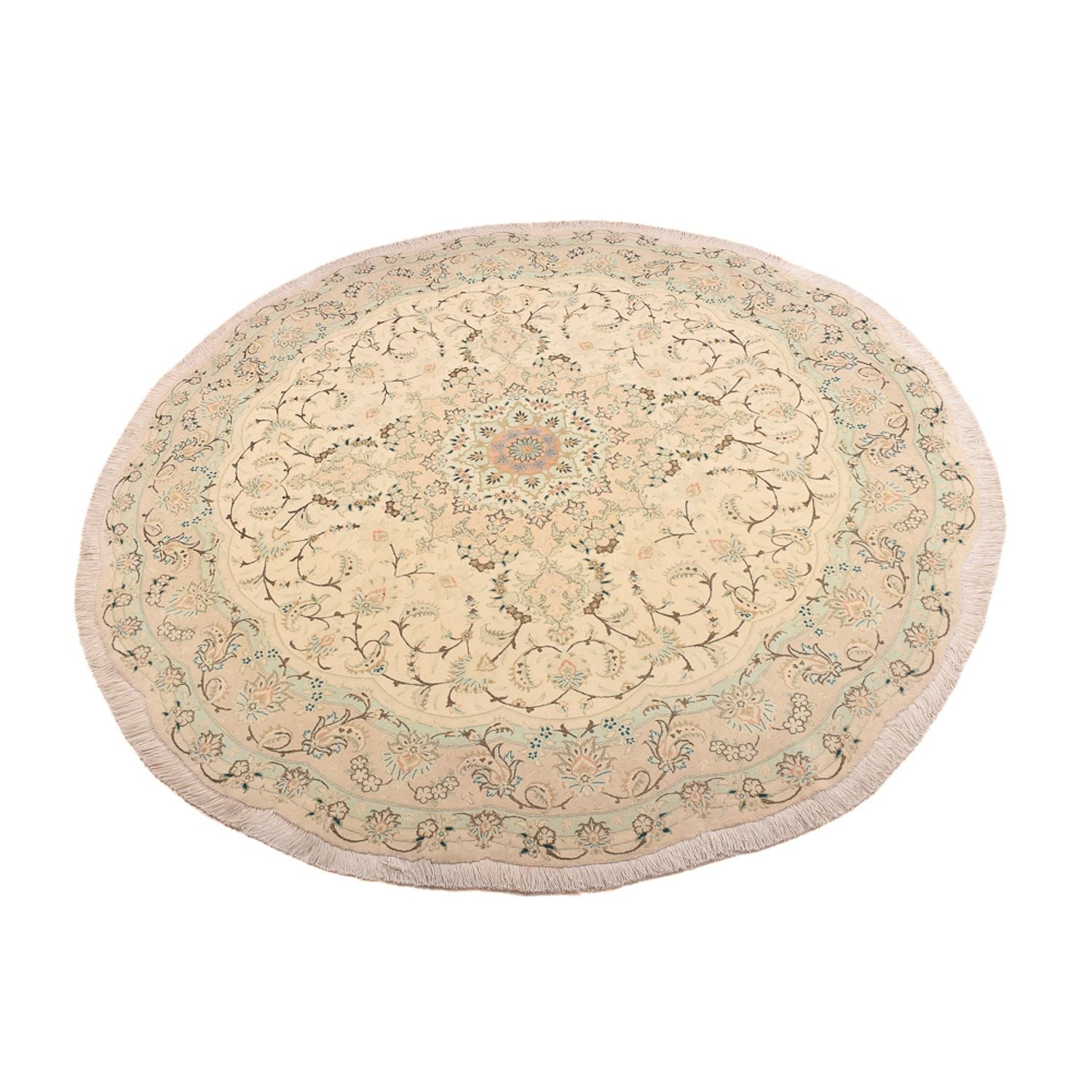 Alfombra Persa - Tabriz - Prima redondo  - 200 x 200 cm - arena