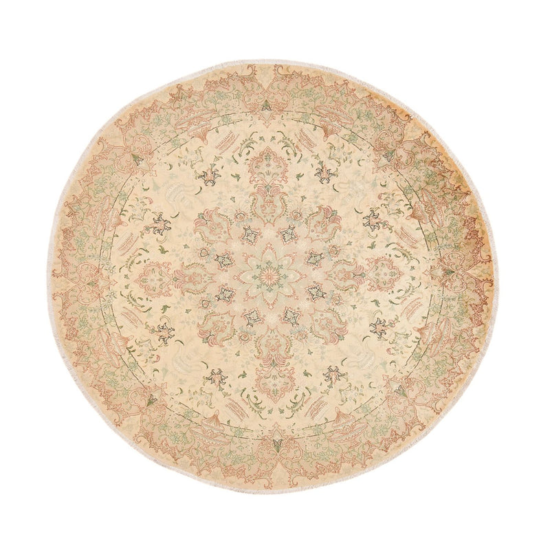 Alfombra Persa - Tabriz - Real redondo  - 200 x 200 cm - beige