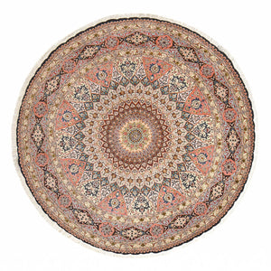 Alfombra Persa - Tabriz - Real redondo  - 250 x 250 cm - multicolor
