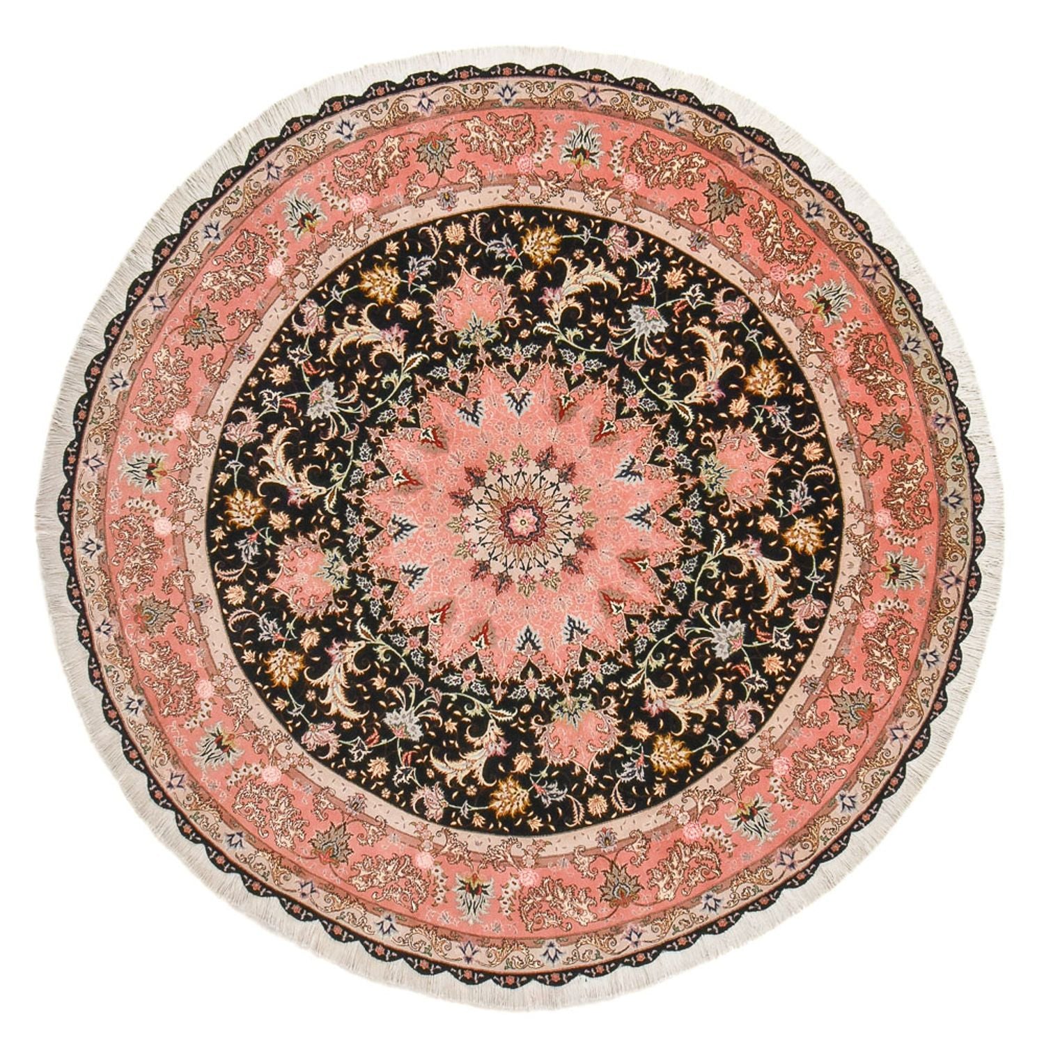 Alfombra Persa - Tabriz - Prima redondo  - 250 x 250 cm - azul oscuro