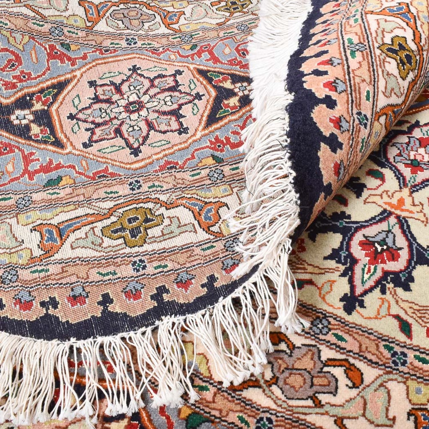 Alfombra Persa - Tabriz - Real redondo  - 250 x 250 cm - rojo claro