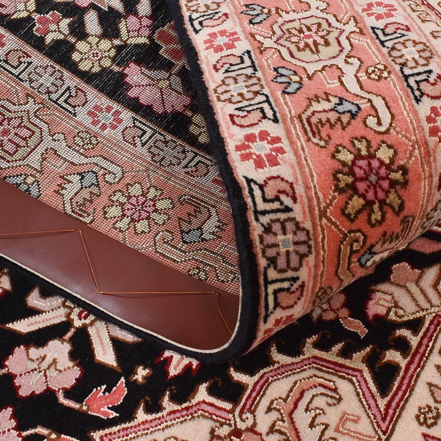 Alfombra de pasillo Alfombra Persa - Tabriz - Real - 352 x 90 cm - rojo claro