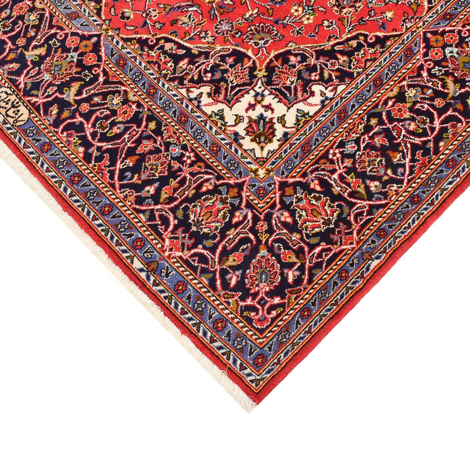 Alfombra persa - Keshan - 225 x 141 cm - rojo