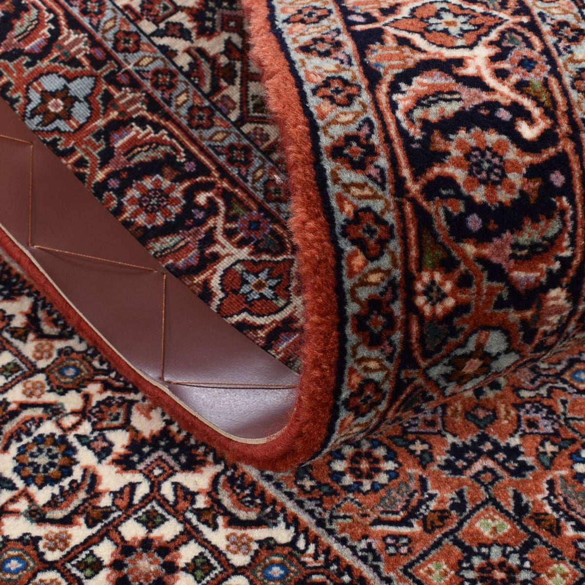 Alfombra de pasillo Alfombra persa - Bidjar - 377 x 83 cm - óxido