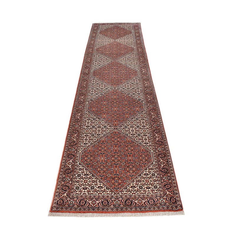 Alfombra de pasillo Alfombra persa - Bidjar - 377 x 83 cm - óxido