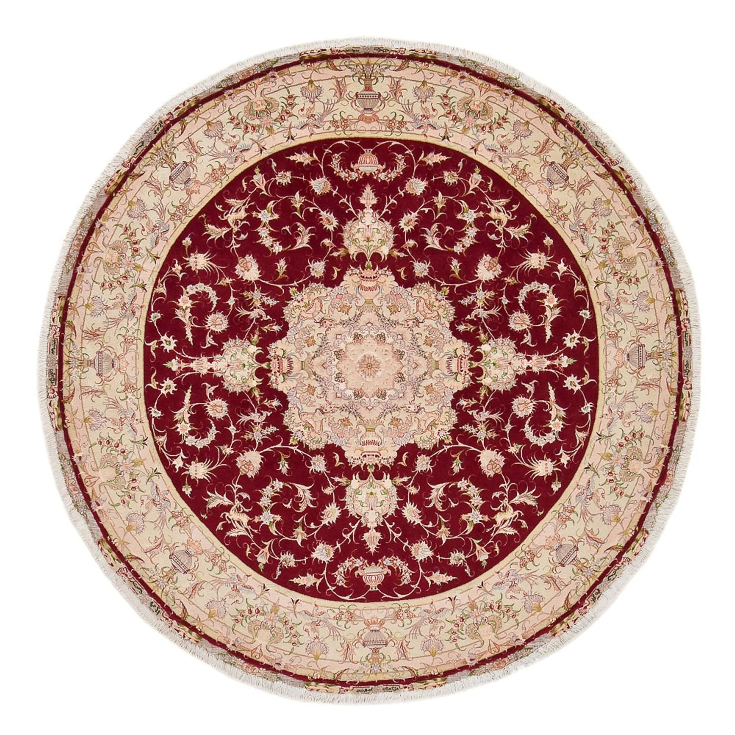 Alfombra Persa - Tabriz - Real redondo  - 245 x 245 cm - rojo