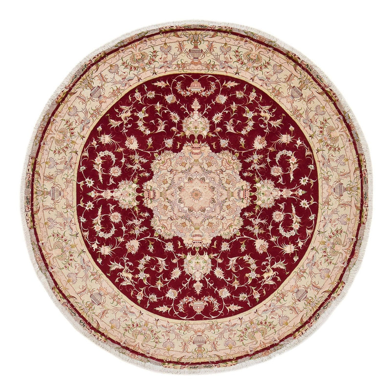 Alfombra Persa - Tabriz - Real redondo  - 245 x 245 cm - rojo