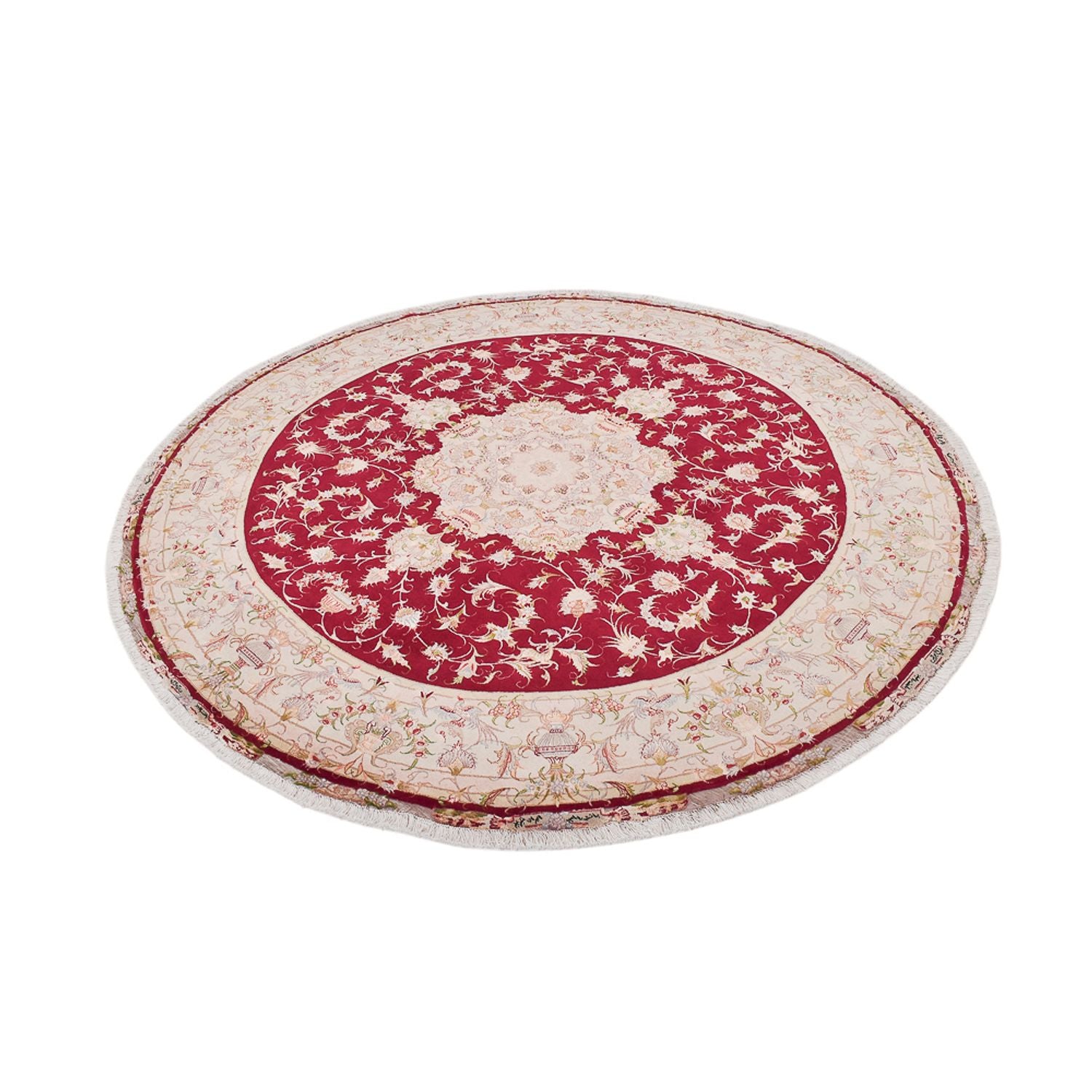 Alfombra Persa - Tabriz - Real redondo  - 245 x 245 cm - rojo