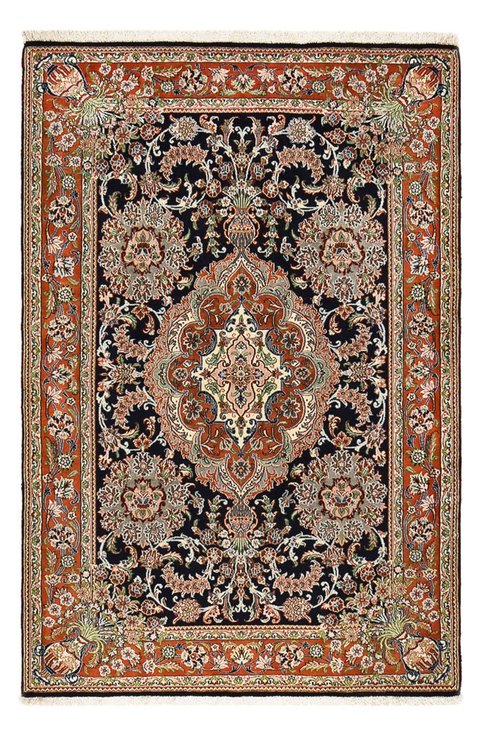 Alfombra Persa - Ghom - Royal - 208 x 137 cm - beige oscuro