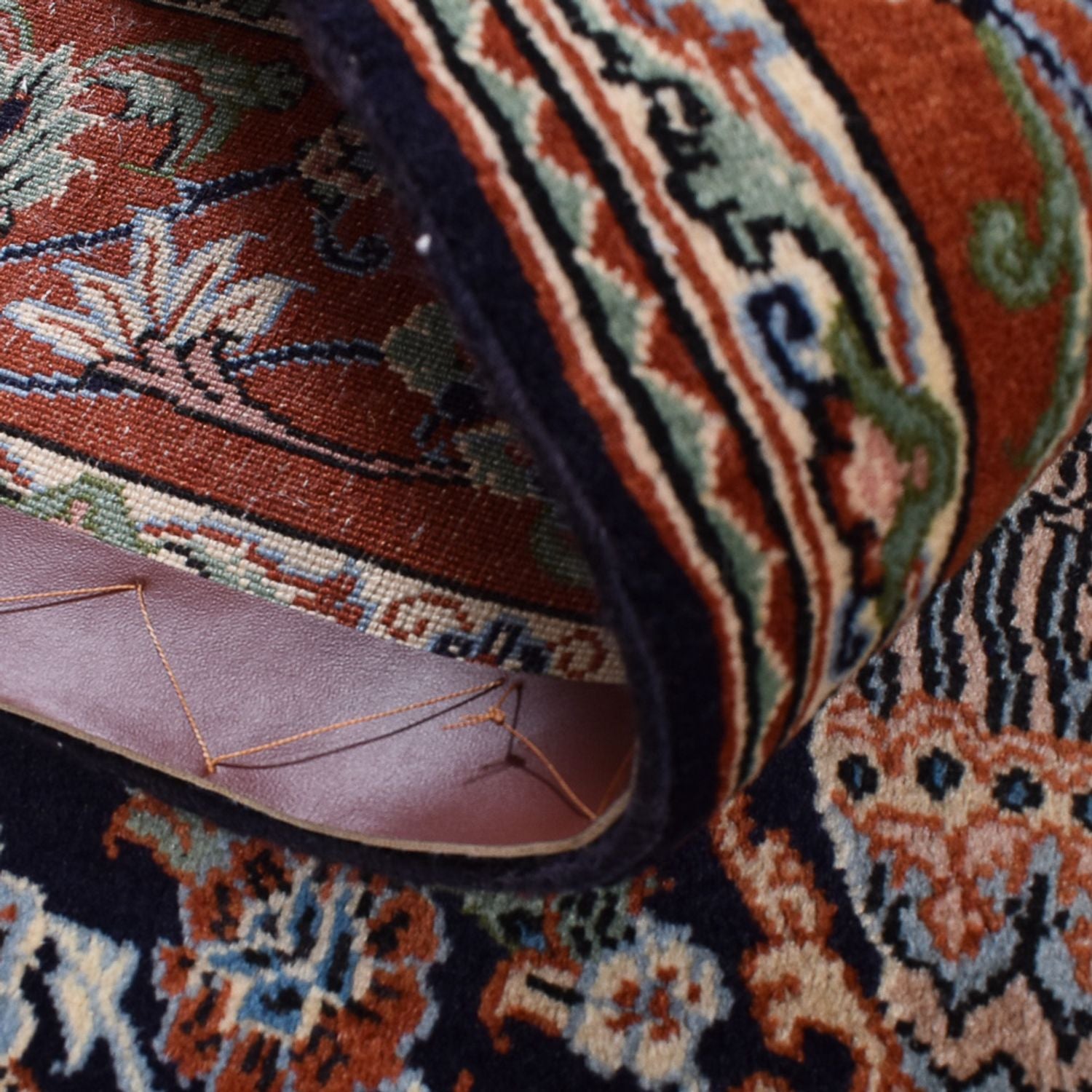 Alfombra Persa - Ghom - Royal - 208 x 137 cm - beige oscuro