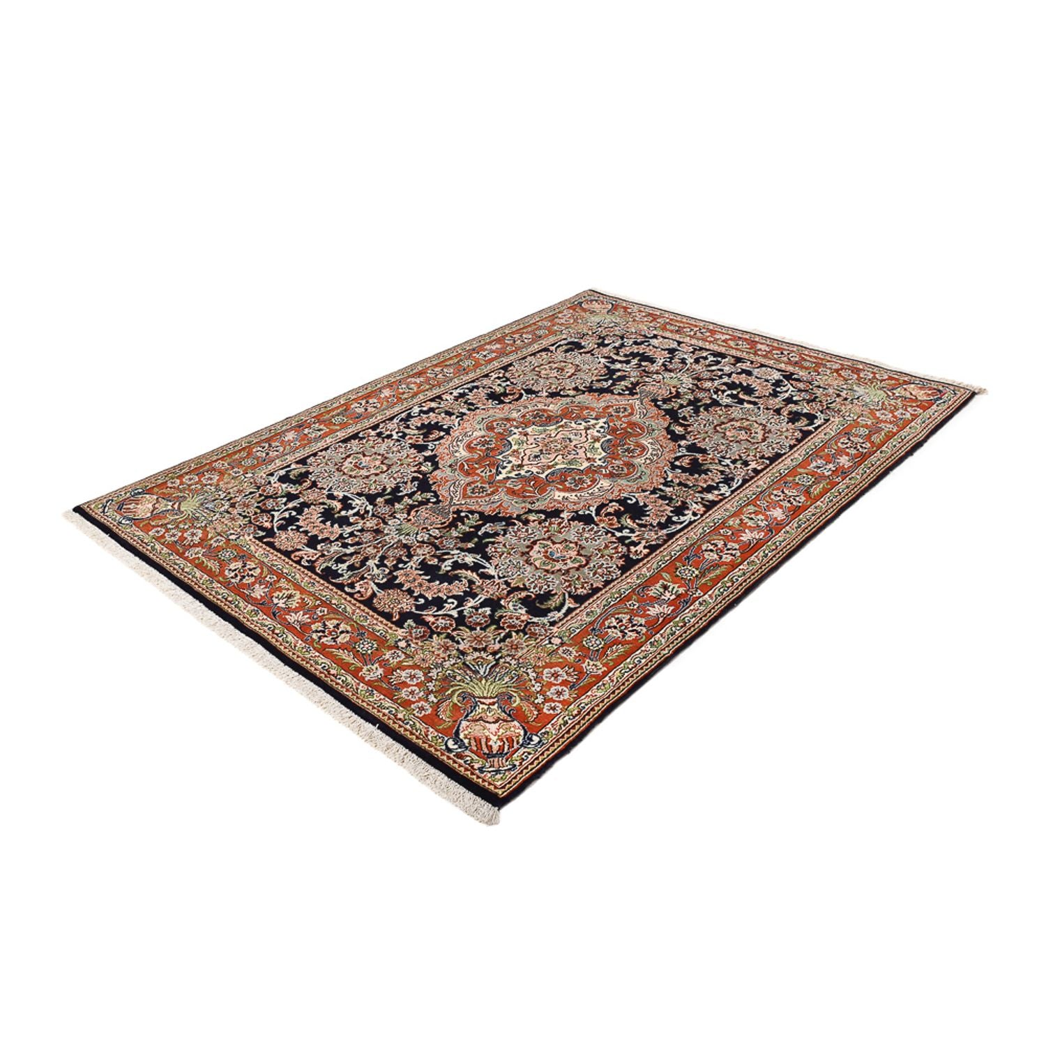 Alfombra Persa - Ghom - Royal - 208 x 137 cm - beige oscuro