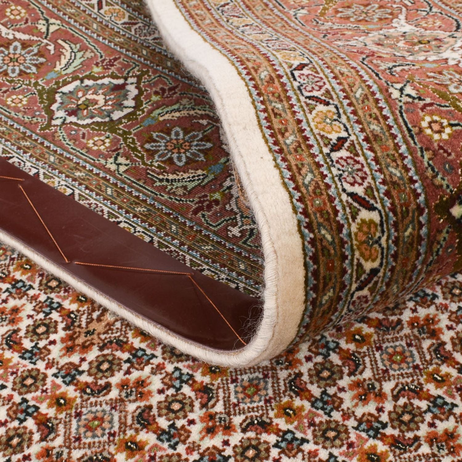 Alfombra de pasillo Alfombra Persa - Tabriz - Real - 405 x 153 cm - óxido