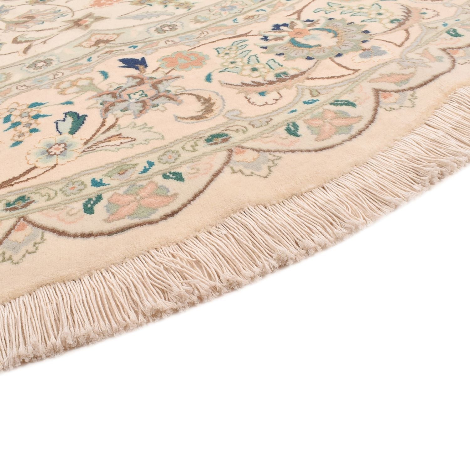 Alfombra Persa - Tabriz - Real redondo  - 200 x 200 cm - arena