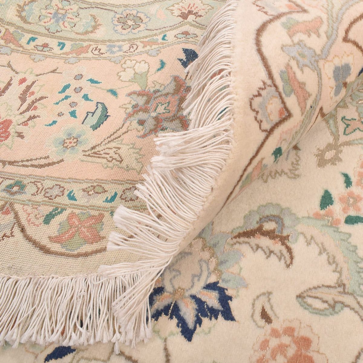 Alfombra Persa - Tabriz - Real redondo  - 200 x 200 cm - arena