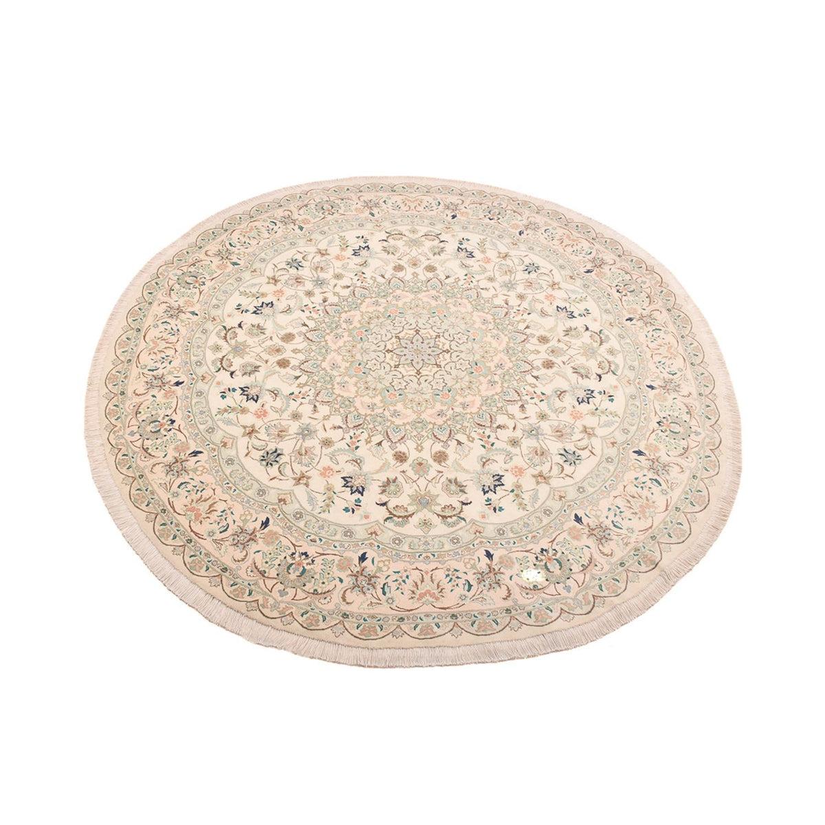 Alfombra Persa - Tabriz - Real redondo  - 200 x 200 cm - arena