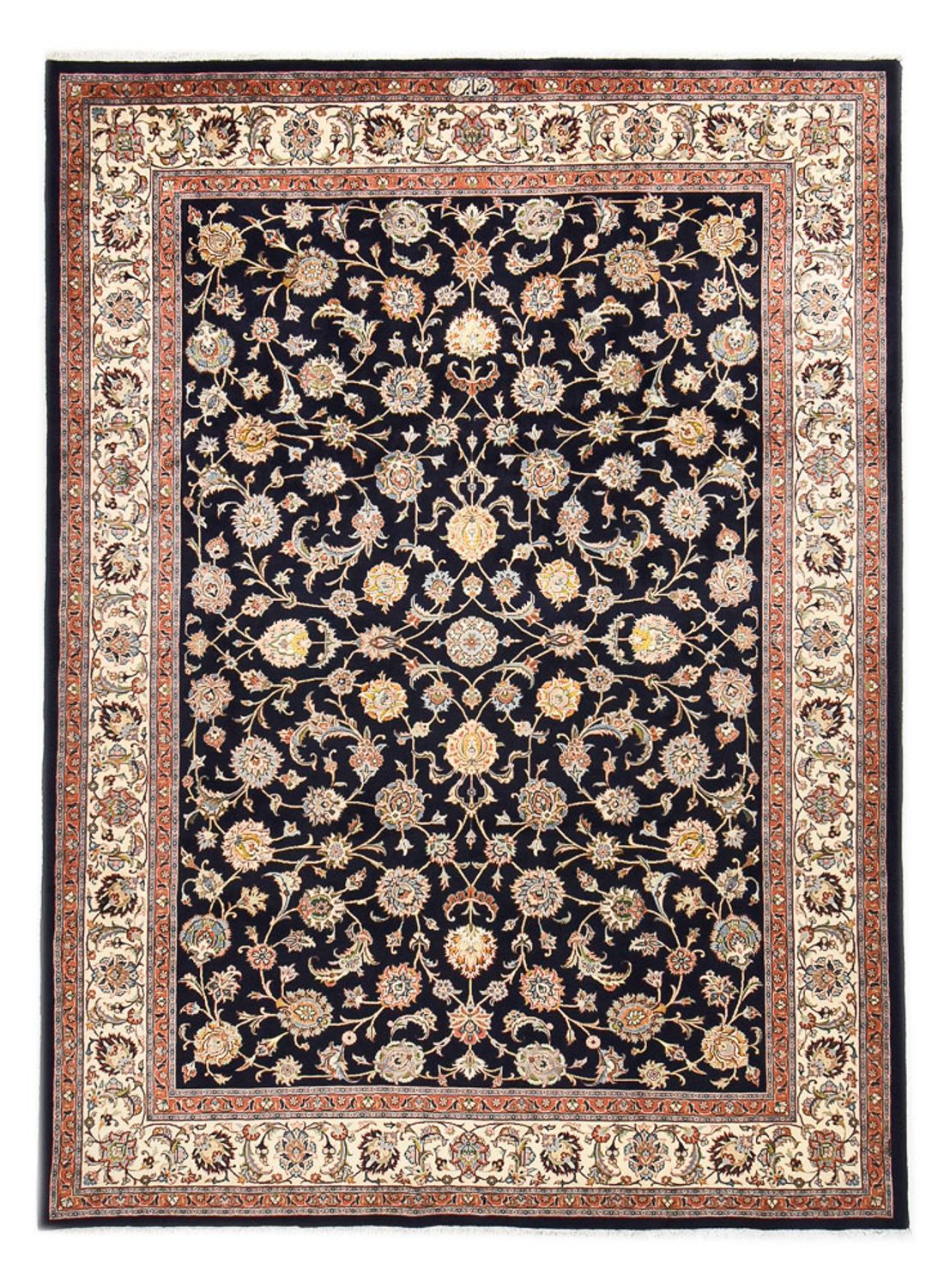 Alfombra persa - Clásica - Real - 338 x 247 cm - azul oscuro