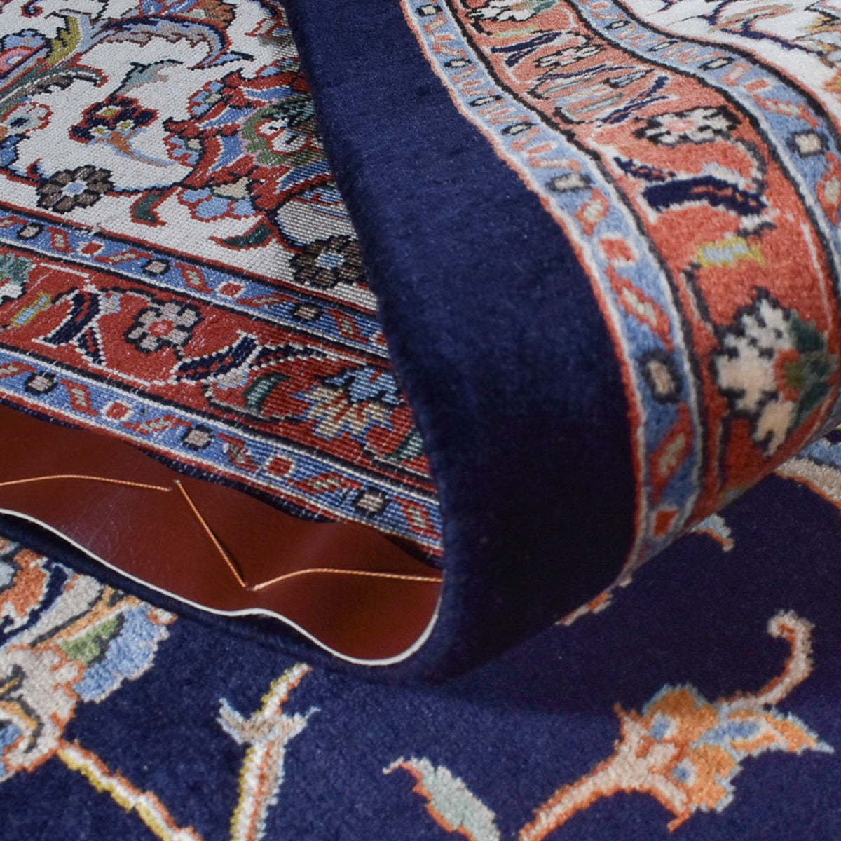 Alfombra persa - Clásica - Real - 338 x 247 cm - azul oscuro