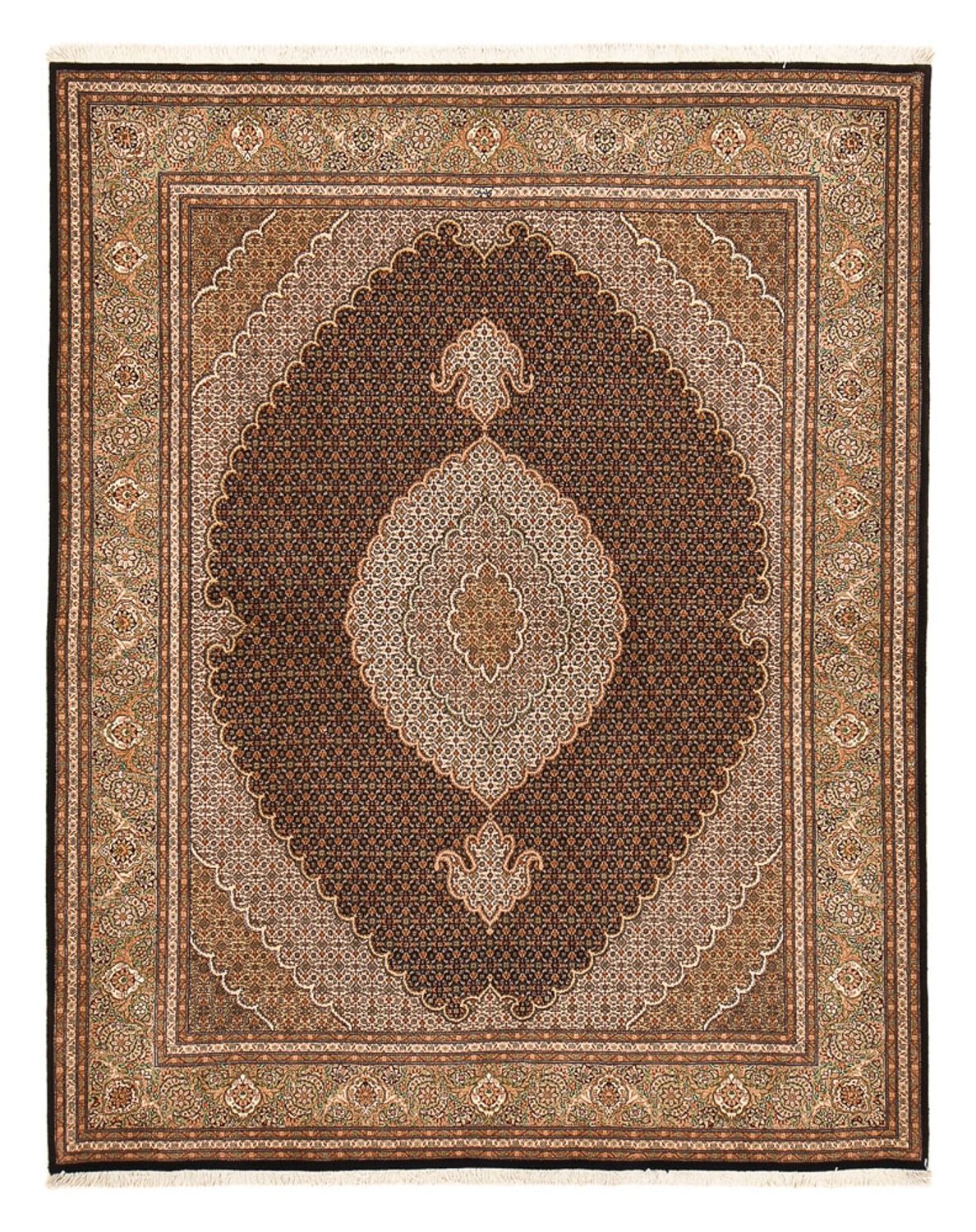 Alfombra Persa - Tabriz - Real - 250 x 202 cm - marrón oscuro