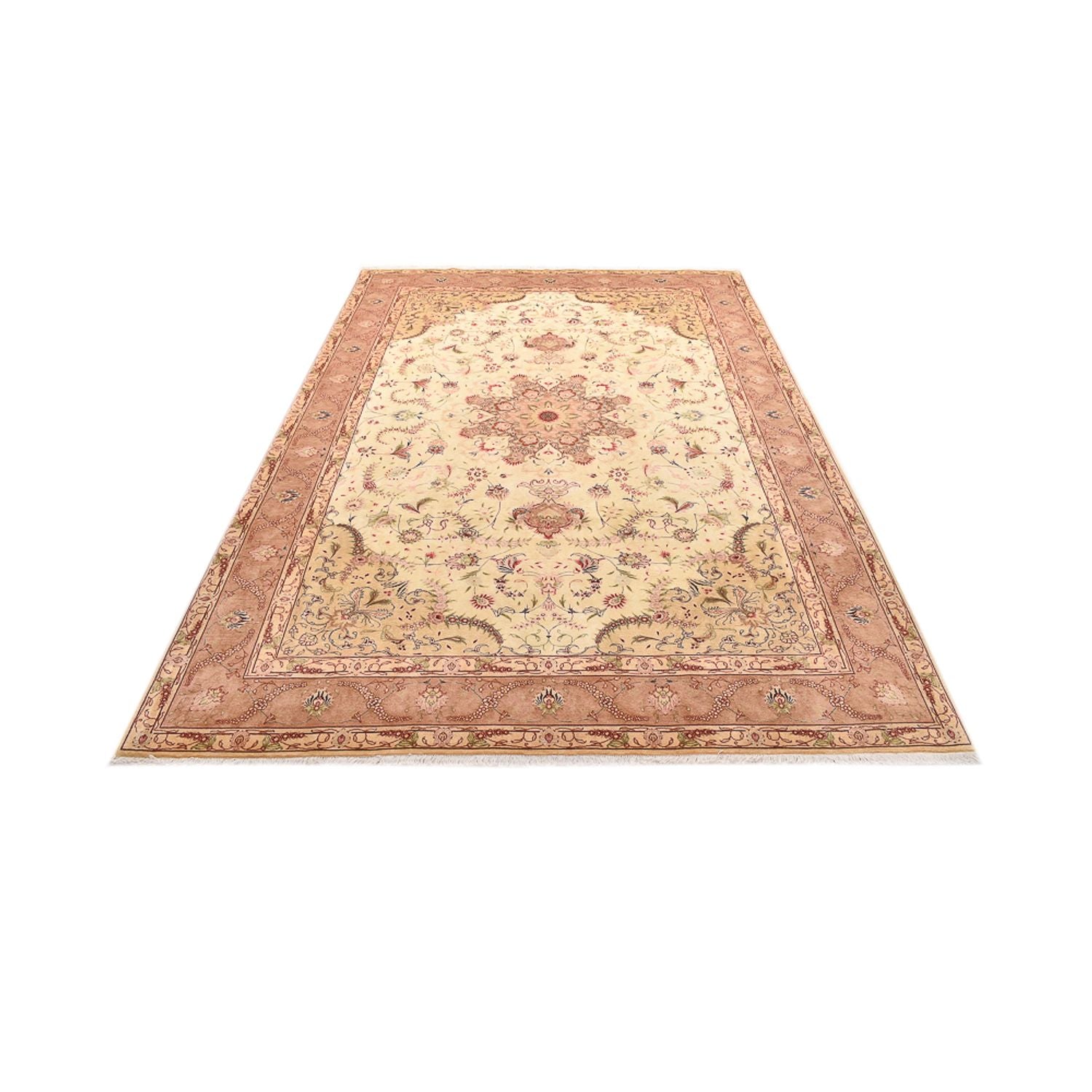 Alfombra Persa - Tabriz - Real - 300 x 200 cm - beige claro