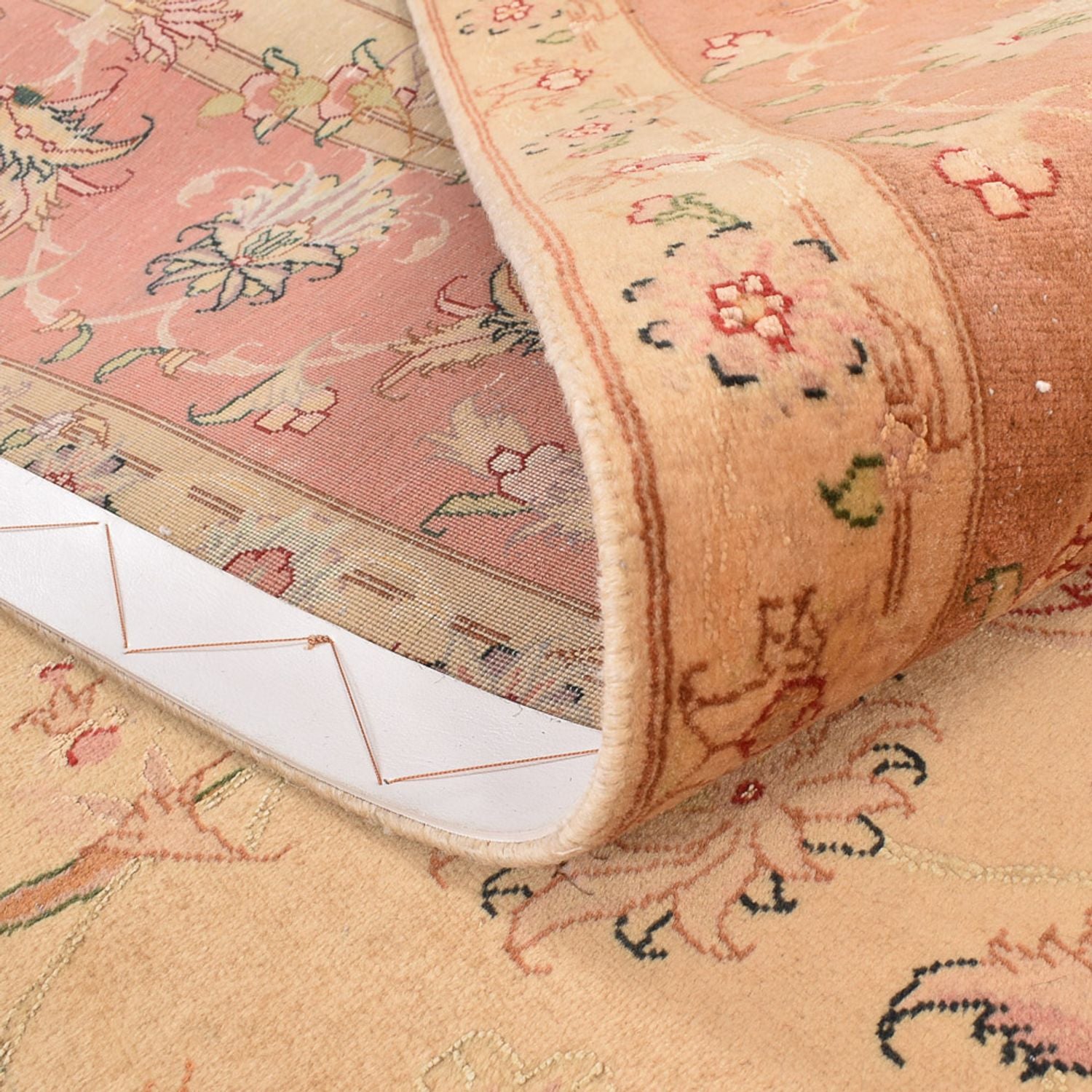 Alfombra Persa - Tabriz - Real cuadrado  - 207 x 202 cm - beige claro